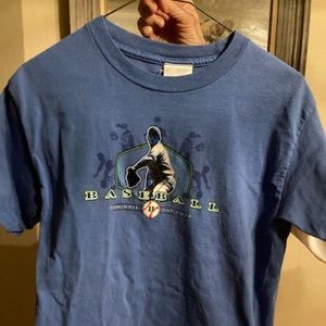 Blue “Dominate the Field” Baseball Pitcher Shirt - SZ boy’s M - gently worn